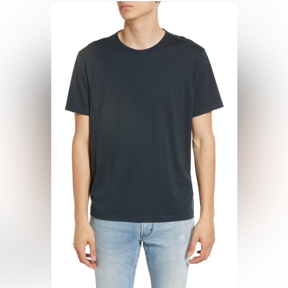 John Varvatos Navy Crewneck Tee (Size: Large)